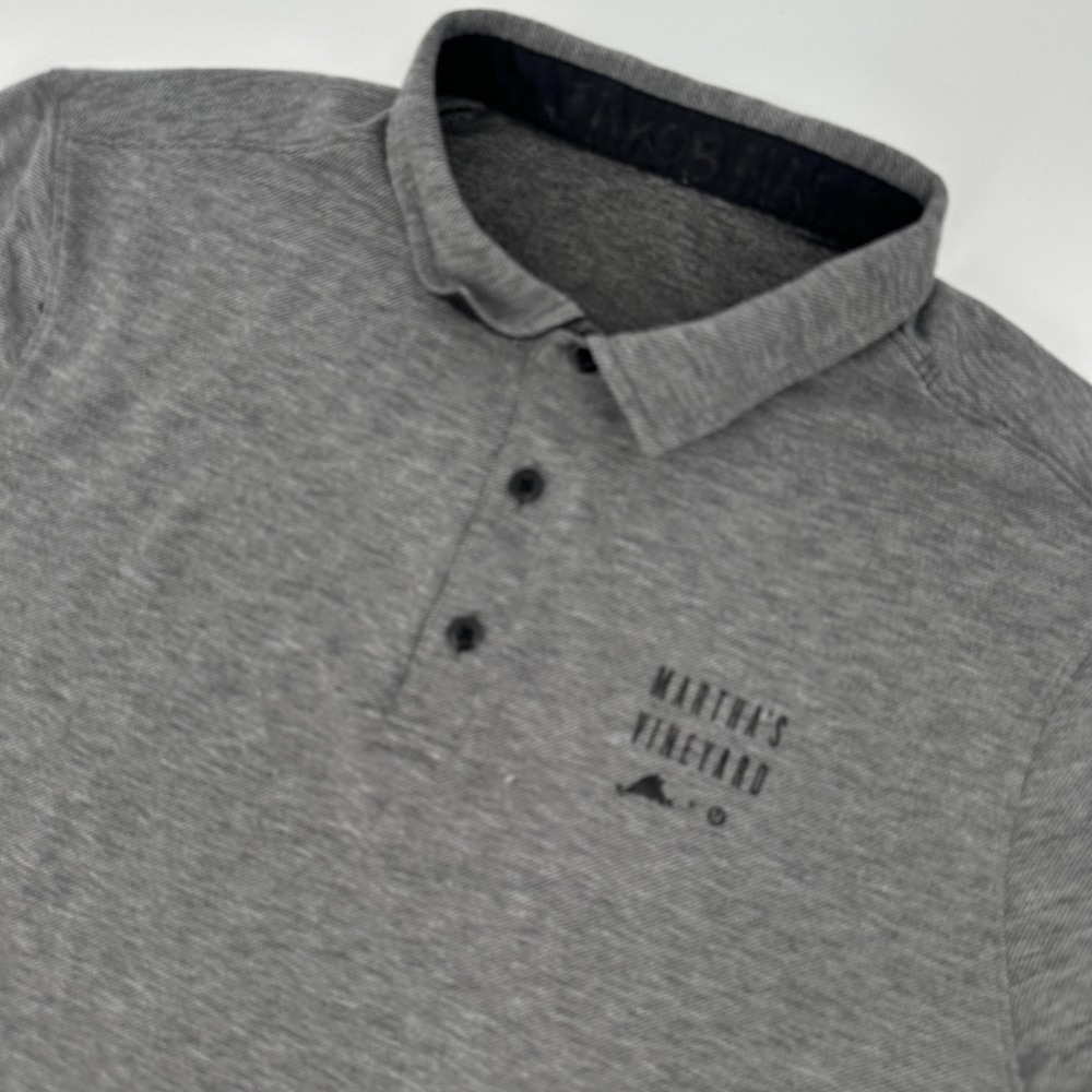 Lululemon x Martha's Vineyard Polo Shirt Mens Medium Gray‎ Heather Short Sleeve